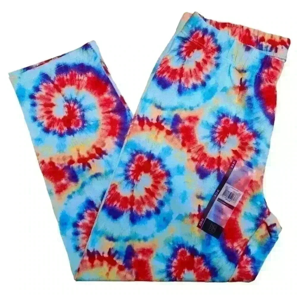 NWT No Boundaries Womens Capri Legging Juniors Size S, M, XL Tie Dye Print